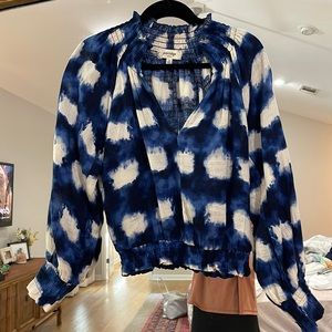 NW anthropologie blue tie-dye top